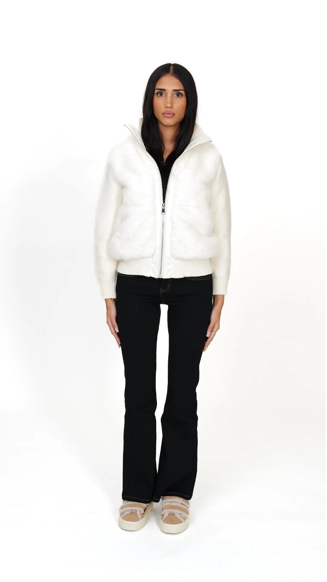 Padded Fur Cardigan